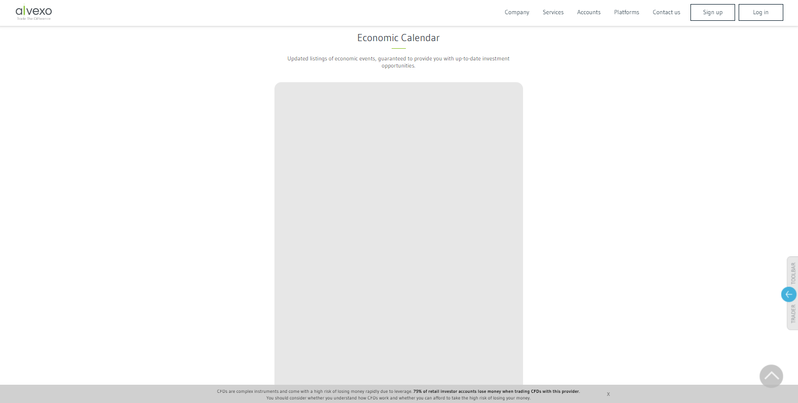 Blank economic calendar